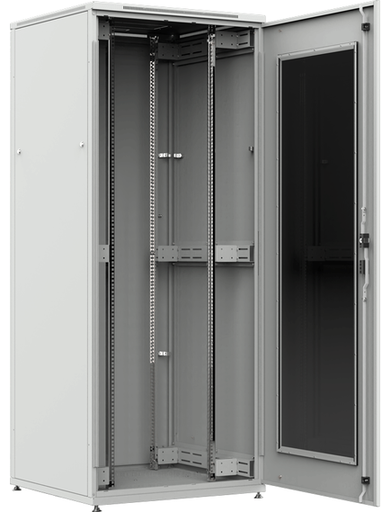 Шкаф телекоммуникационный напольный ШТНП-42U-800-1000-СМ-RAL7035, изображение 2 Шкаф телекоммуникационный напольный ШТНП-42U-800-1000-СМ-RAL7035, изображение 2