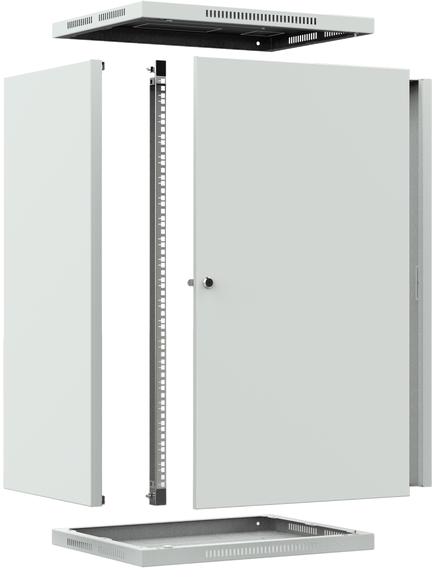 Шкаф телекоммуникационный настенный ШТНС-18U-600-450-М-RAL7035, изображение 5 Шкаф телекоммуникационный настенный ШТНС-18U-600-450-М-RAL7035, изображение 5