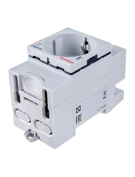 Розетка на DIN-pейку 2K+Т немецкий стандарт 10/16А, изображение 2