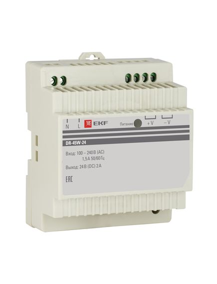 Блок питания 24В DR-45W-24 PROxima dr-45w-24 EKF, dr-45w-24