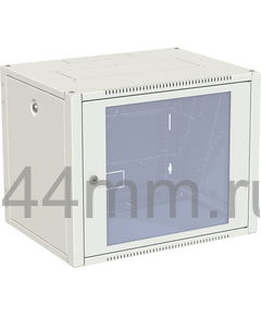 Шкаф телекоммуникационный настенный ШТР-Нп-12U-6х450 дверь стекло, сзади металл RAL7035